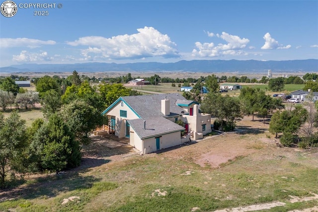 bird's eye view featuring a mountain view