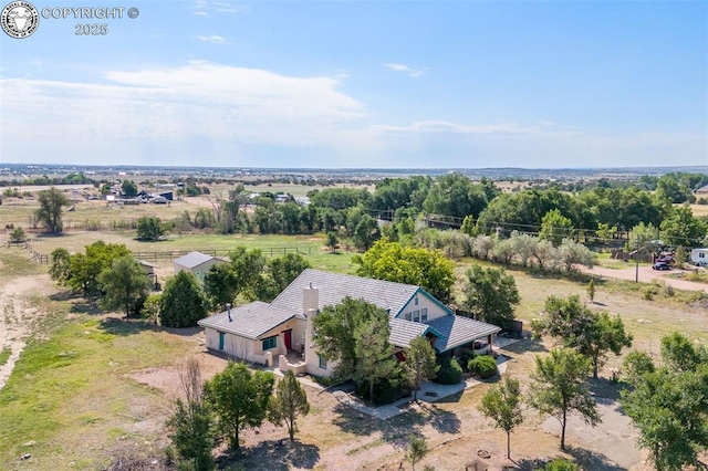 aerial view with a rural view