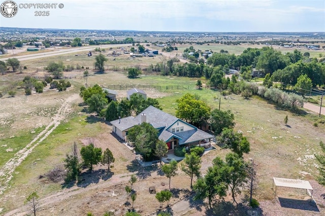 drone / aerial view featuring a rural view