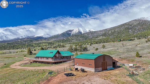 view of mountain feature featuring a rural view