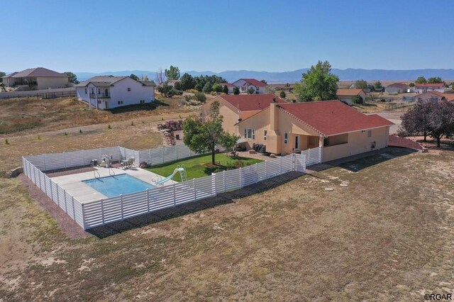 aerial view featuring a mountain view