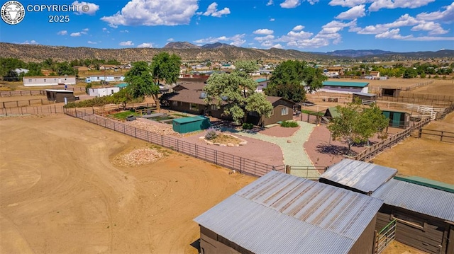 drone / aerial view with a mountain view