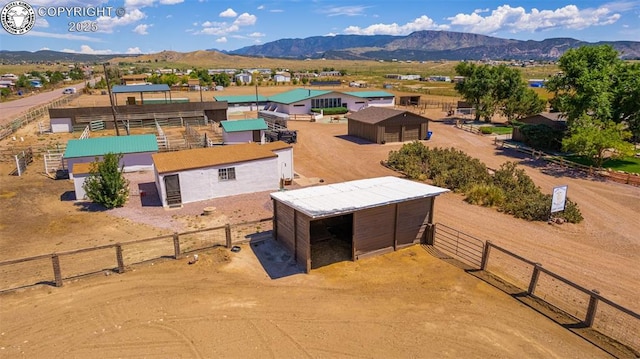 aerial view with a mountain view