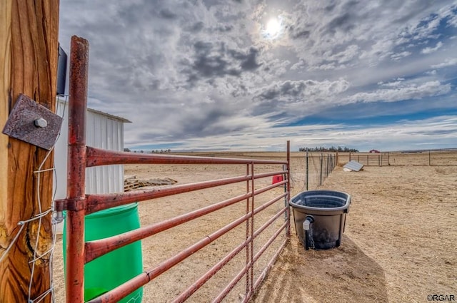 exterior space with a rural view