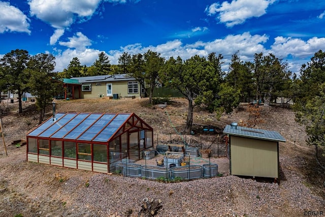 exterior space with an outdoor structure