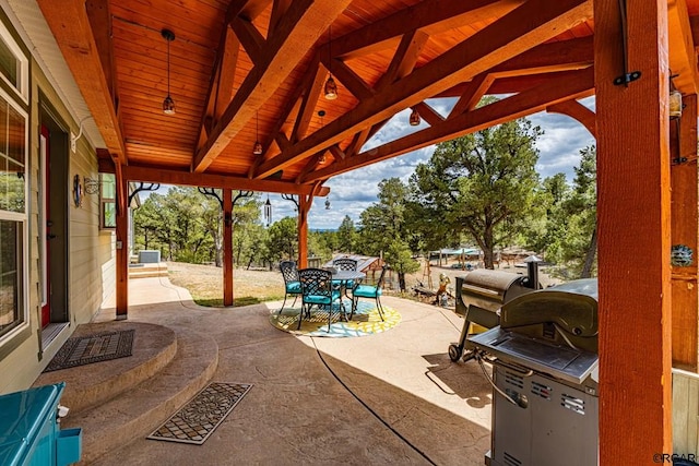 view of patio / terrace featuring a gazebo