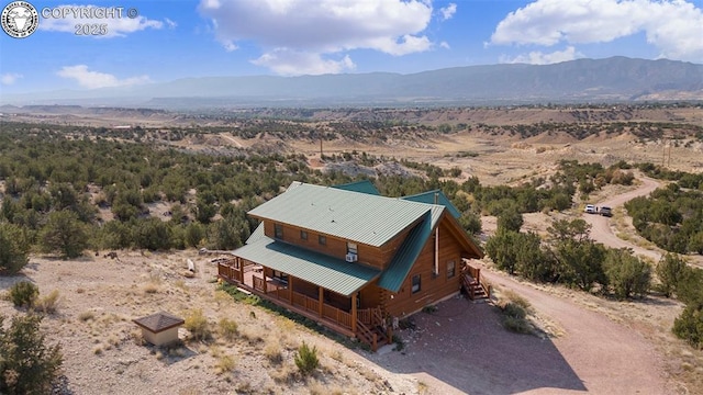 drone / aerial view with a mountain view