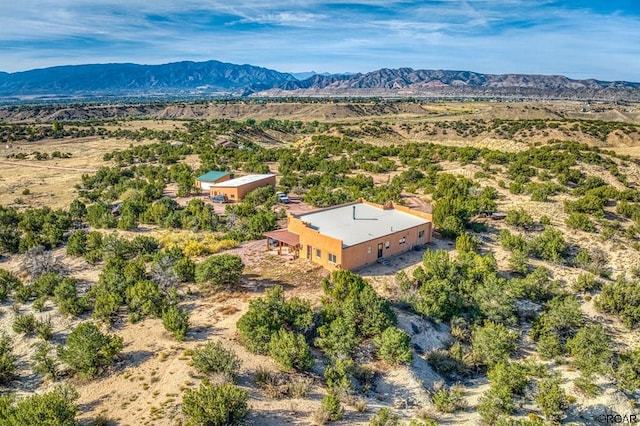 drone / aerial view with a mountain view