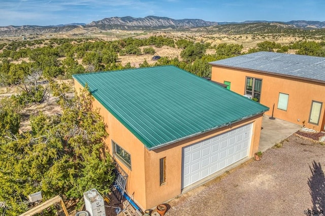 aerial view with a mountain view