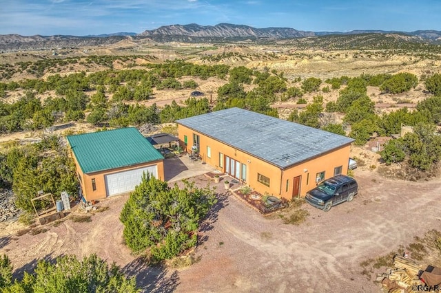 bird's eye view with a mountain view