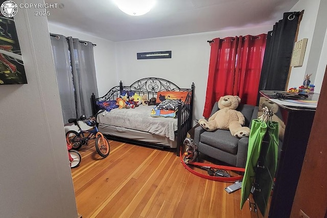 bedroom with hardwood / wood-style floors