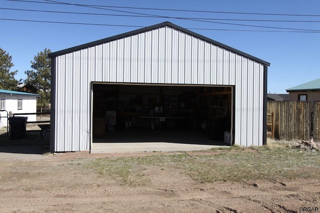 view of garage