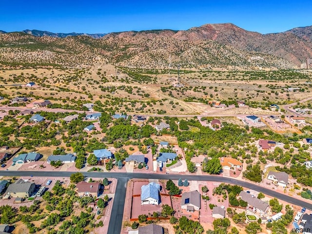 aerial view featuring a mountain view