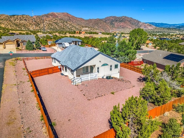 bird's eye view with a mountain view