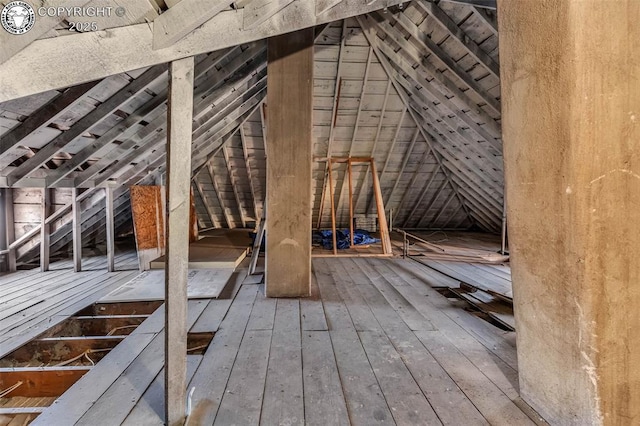 view of attic