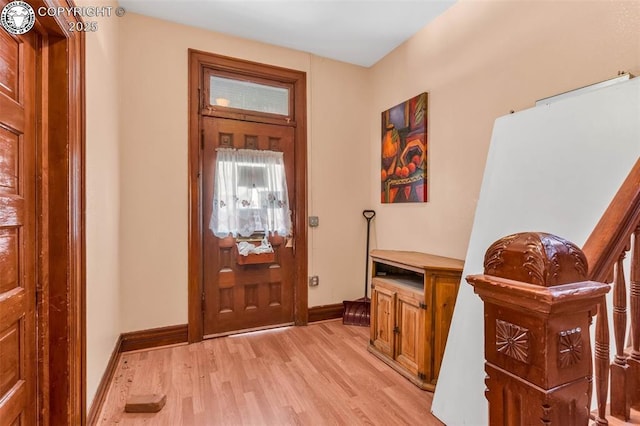 doorway featuring light wood-type flooring