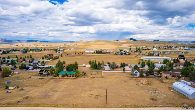 drone / aerial view with a mountain view