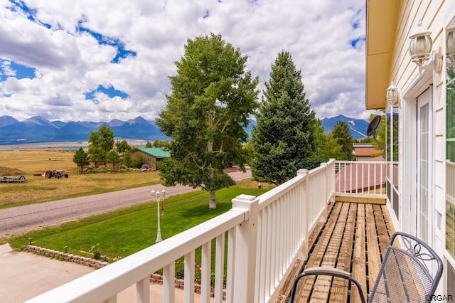 balcony with a mountain view