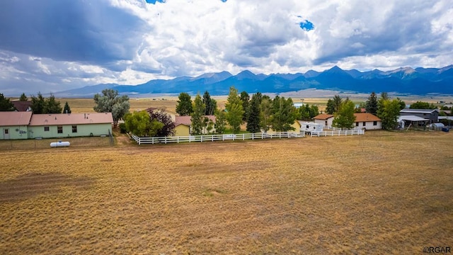 mountain view featuring a rural view