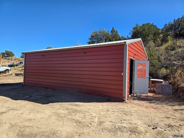 garage featuring central AC unit