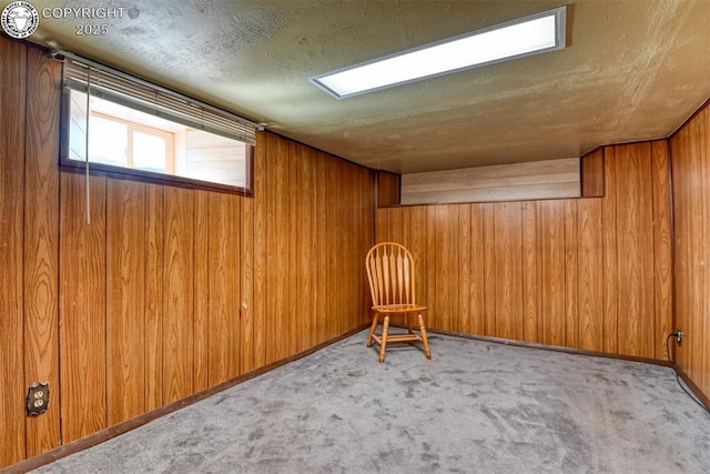 1110 Euclid Ave, Pueblo, CO 81004 - unfurnished room featuring wood walls, carpet, and a textured ceiling
