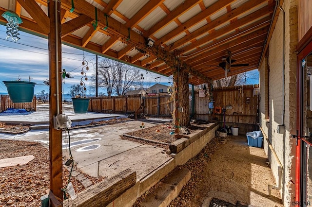 view of patio / terrace with ceiling fan