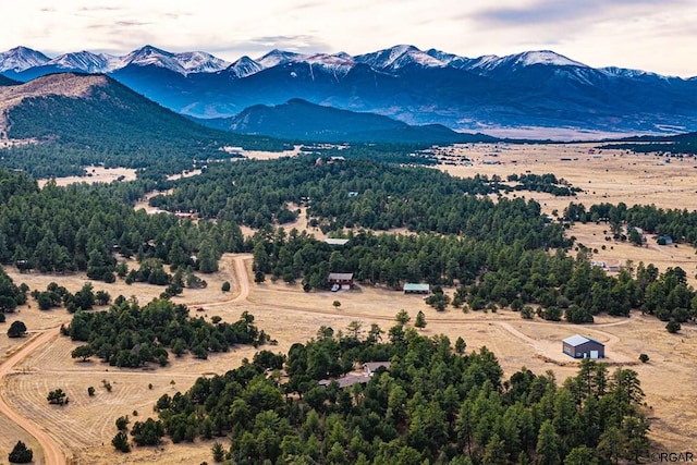 aerial view featuring a mountain view