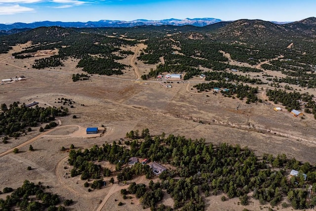 bird's eye view with a mountain view