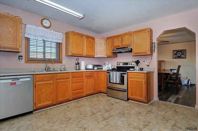 kitchen featuring sink and appliances with stainless steel finishes