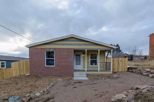 view of front of home with a porch