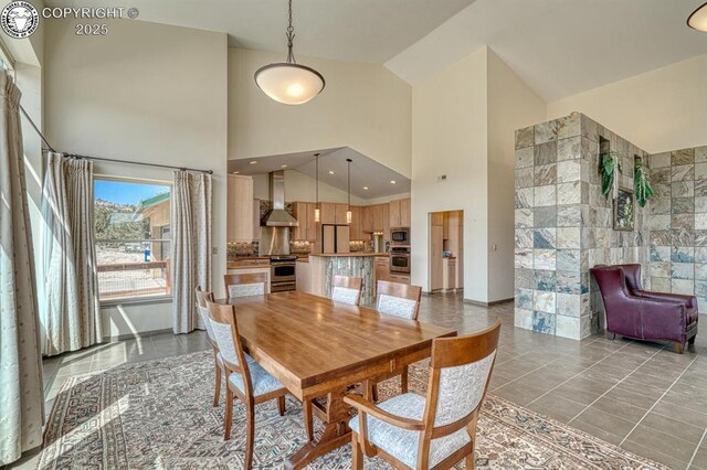 750 Roundup Rd, Westcliffe, CO 81252 - dining area featuring high vaulted ceiling