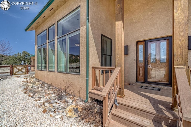 750 Roundup Rd, Westcliffe, CO 81252 - exterior space with stucco siding and fence