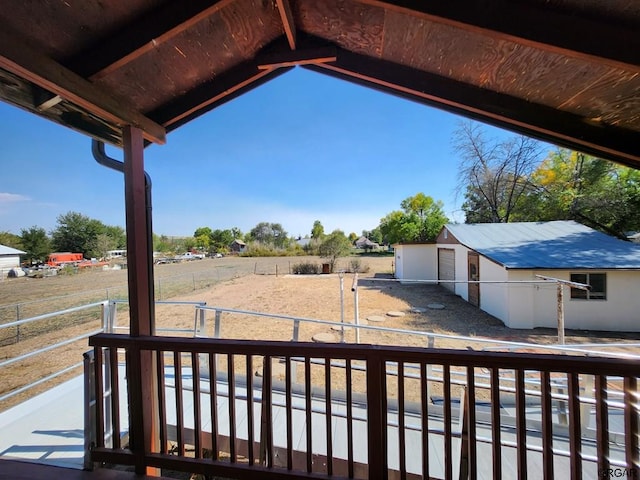 exterior space featuring a rural view