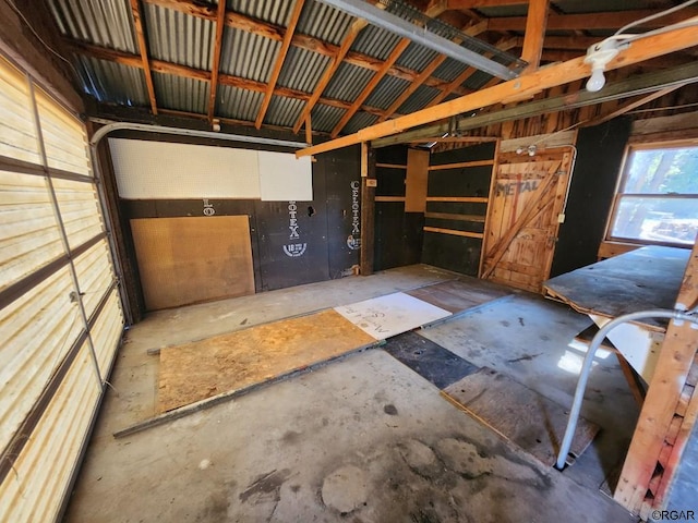 interior space featuring vaulted ceiling