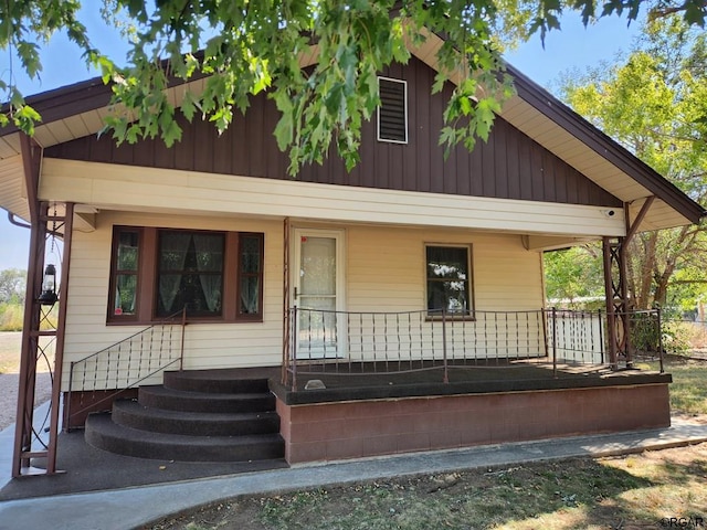 view of front of property with a porch