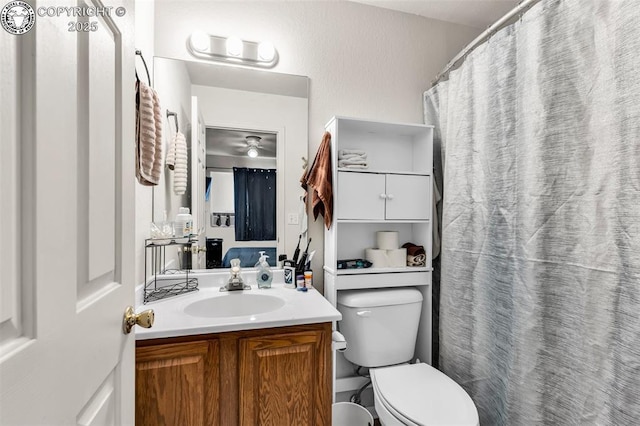 92 Georgia Ln Unit A & B, Canon City, CO 81212 - bathroom featuring vanity, toilet, and a shower with curtain