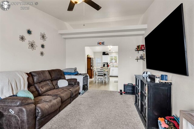 92 Georgia Ln Unit A & B, Canon City, CO 81212 - living room with a ceiling fan and light carpet