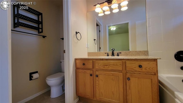 1002 Cedarcrest Dr, Pueblo, CO 81005 - bathroom with vanity, shower / bathtub combination, and tile patterned floors
