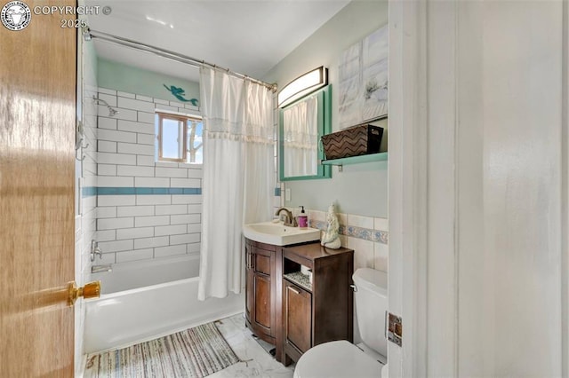 1815 N 10th St, Canon City, CO 81212 - bathroom featuring vanity, shower / bath combination with curtain, and toilet