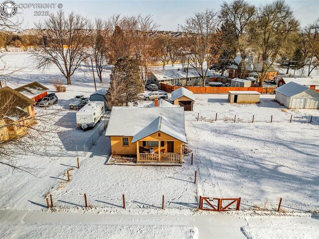 view of snowy aerial view