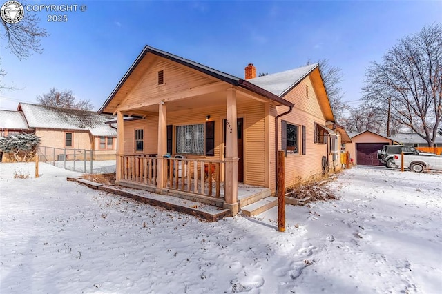 view of front of home with covered porch