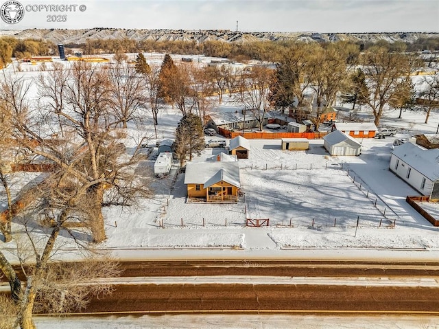 view of snowy aerial view