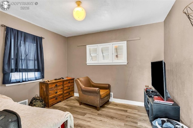 bedroom featuring wood-type flooring