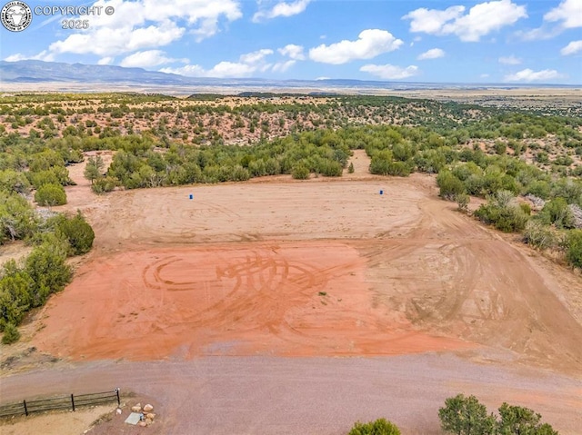 drone / aerial view with a mountain view