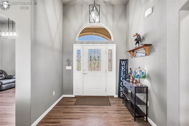3528 Telegraph Trl, Canon City, CO 81212 - foyer entrance with wood finished floors and a towering ceiling