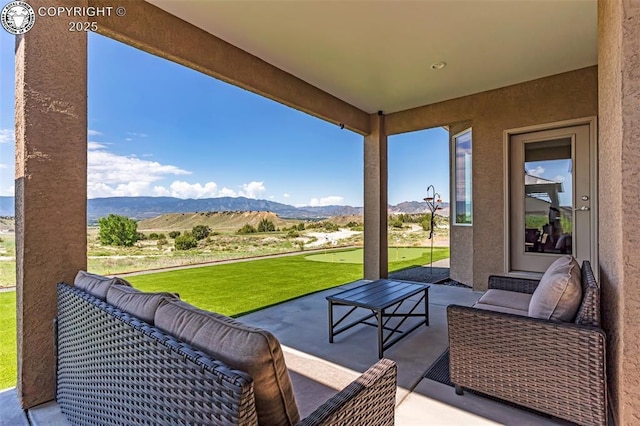 3528 Telegraph Trl, Canon City, CO 81212 - view of patio with a mountain view and outdoor lounge area
