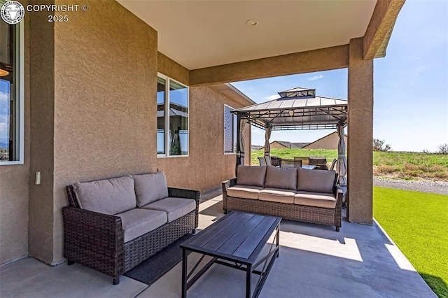 3528 Telegraph Trl, Canon City, CO 81212 - view of patio featuring outdoor lounge area and a gazebo