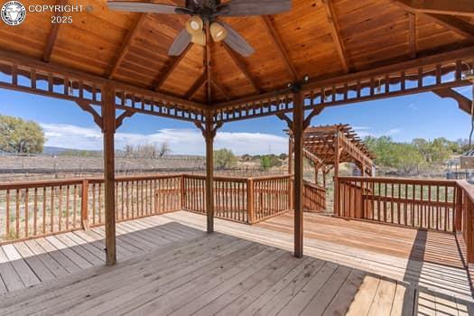 1704 Willow St, Brookside, CO 81212 - wooden deck with ceiling fan