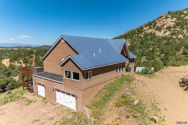 aerial view with a mountain view