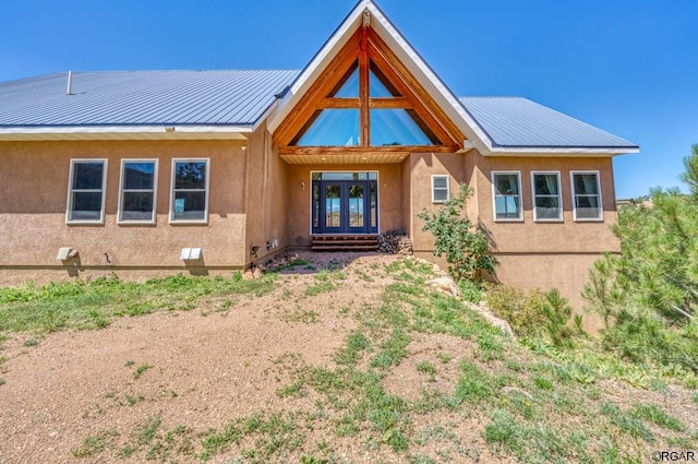 exterior space featuring french doors